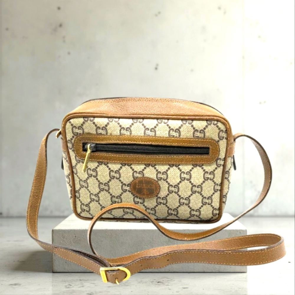Gucci Plus Vintage Beige and Brown Crossbody Bag